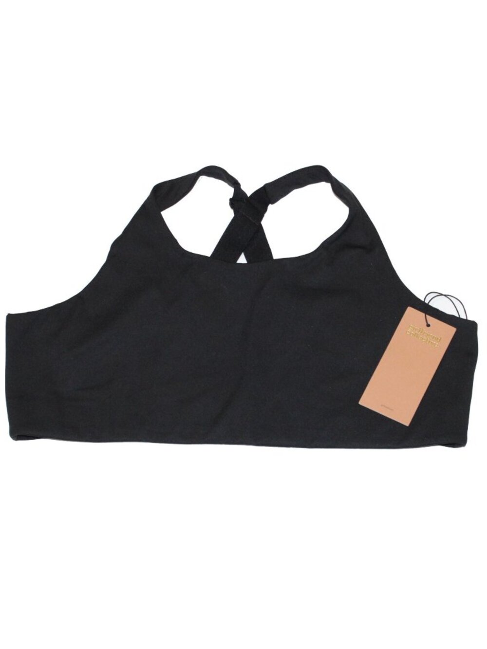 Girlfriend Collective Scoop Neck Crossover Back w/ Back Clasp Black 3XL